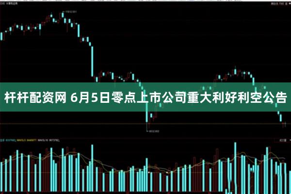 杆杆配资网 6月5日零点上市公司重大利好利空公告
